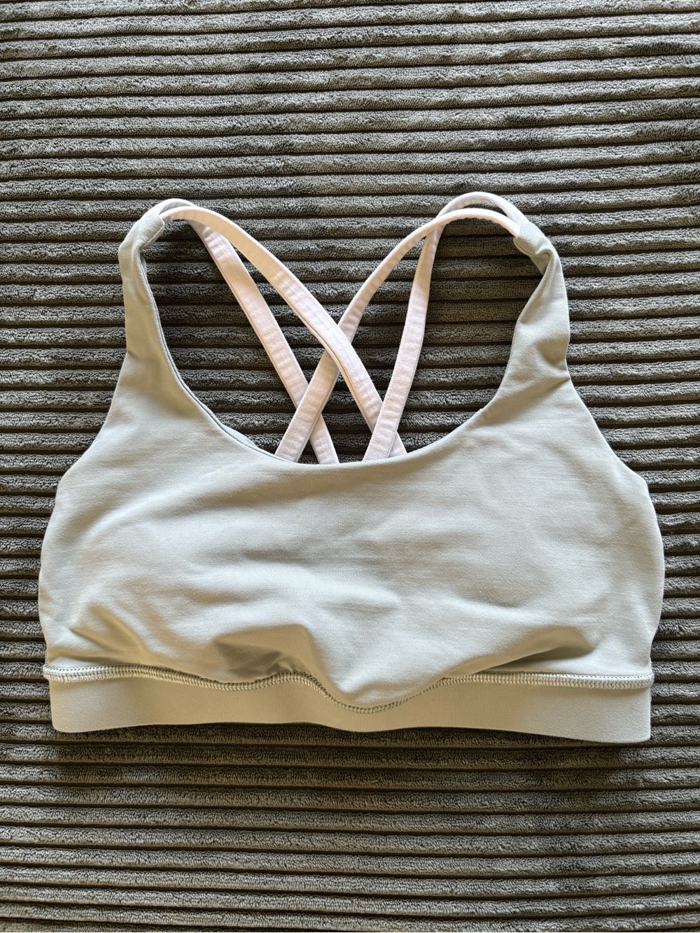 lululemon athletica Sage Green Sports Bra with Crisscross Straps